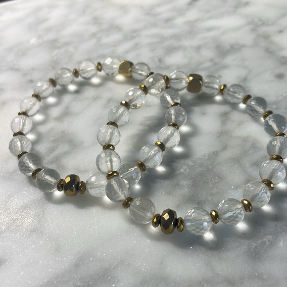 Clear faceted quartz bracelet - Picture 3 of 3
